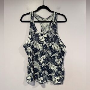 Blue and white tropical leaves Victorias Secret PINK‎ tank top